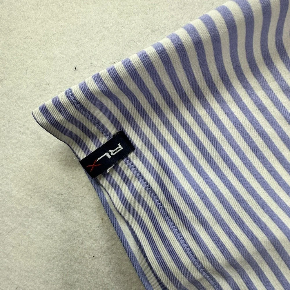 Ralph Lauren‎ RLX Performance Golf Polo Shirt Men Size Large Blue Striped Preppy
